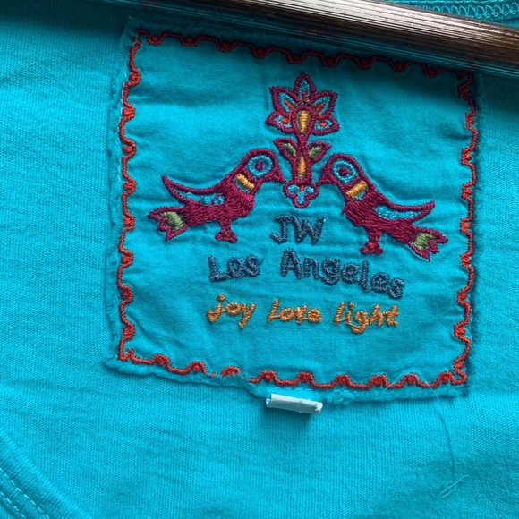 Johnny Was - Blue Asymmetrical Embroidered Dress - Picture 6 of 7